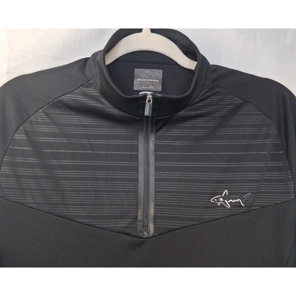 Greg Norman 1/4 Zip Shirt Mens Medium Play Dry Black Long Sleeve Size S - Picture 7 of 10